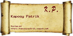 Kaposy Patrik névjegykártya