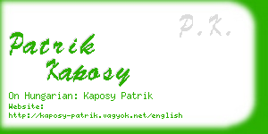 patrik kaposy business card